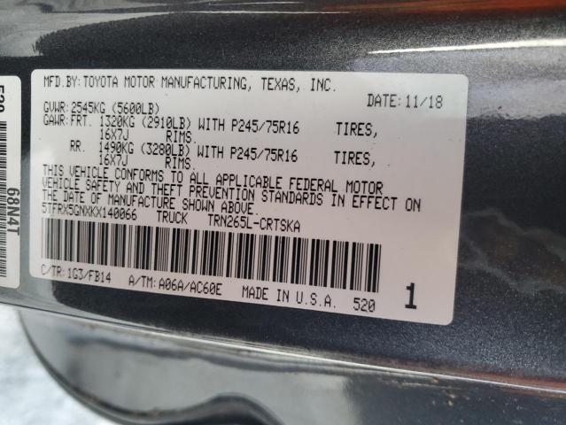 5TFRX5GNXKX140066 Toyota Tacoma Access Cab