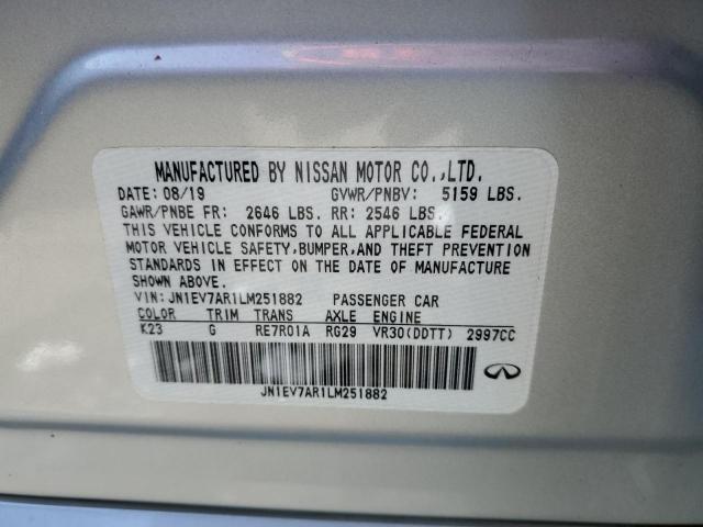 JN1EV7AR1LM251882 Infiniti Q50 PURE