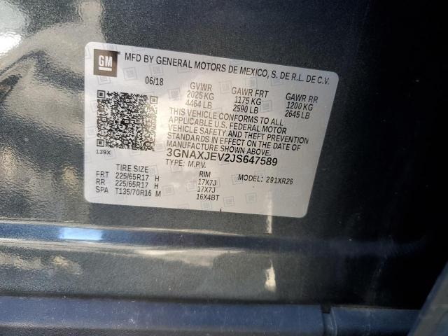 3GNAXJEV2JS647589 Chevrolet EQUINOX LT