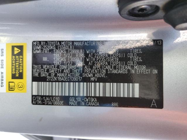 2T2ZK1BA0EC139017 Lexus RX 350