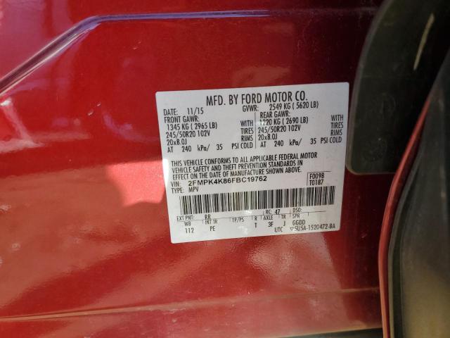 2FMPK4K86FBC19762 Ford Edge Titanium