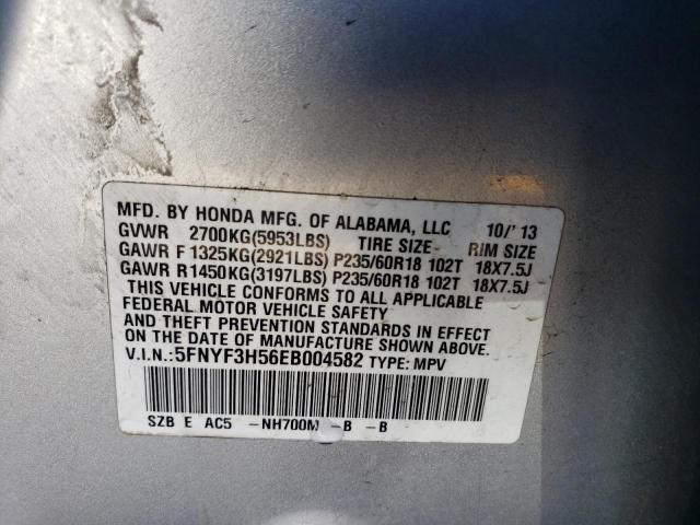 5FNYF3H56EB004582 Honda PILOT EXL