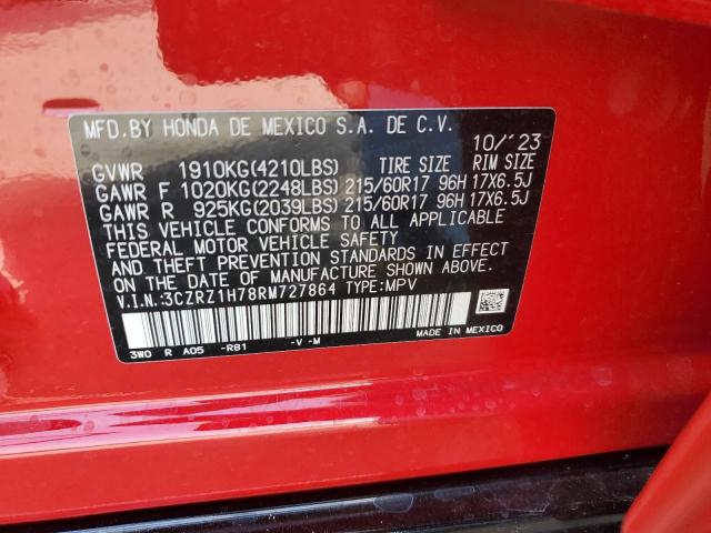 3CZRZ1H78RM727864 Honda Hr-v Exl