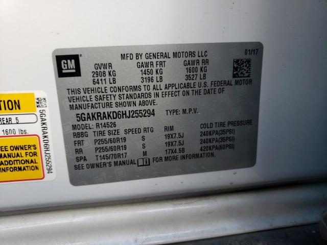 5GAKRAKD6HJ255294 Buick Enclave
