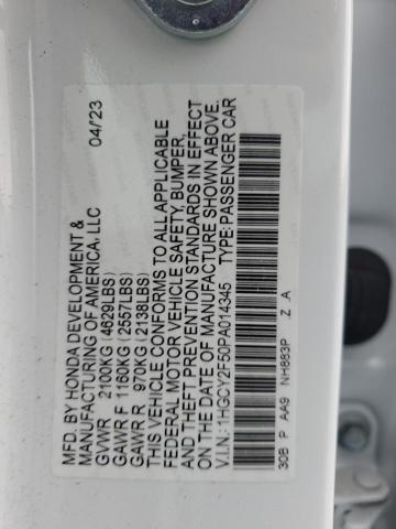 1HGCY2F50PA014345 Honda Accord Hybrid Sport