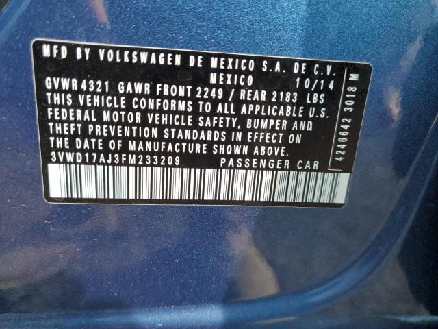 3VWD17AJ3FM233209 Volkswagen JETTA SE