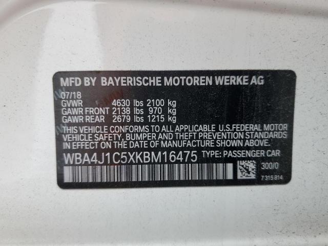 WBA4J1C5XKBM16475 BMW 430i Gran Coupe