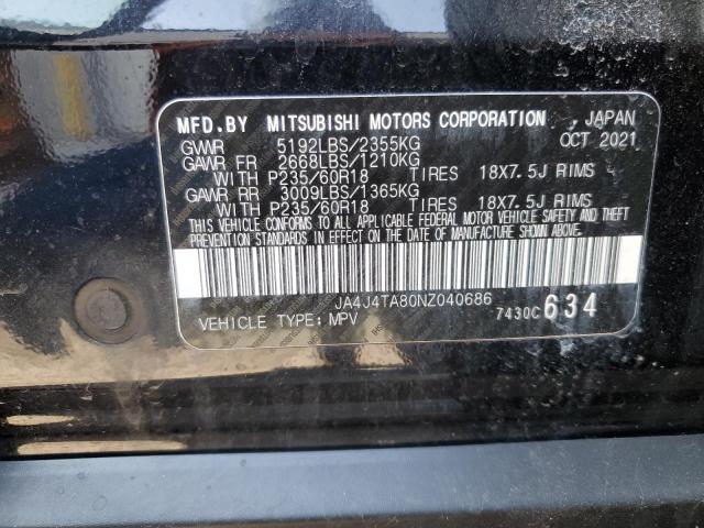JA4J4TA80NZ040686 Mitsubishi Outlander Es