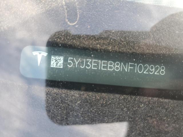 5YJ3E1EB8NF102928 Tesla MODEL 3