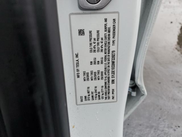 5YJ3E1EC8NF339279 Tesla MODEL 3