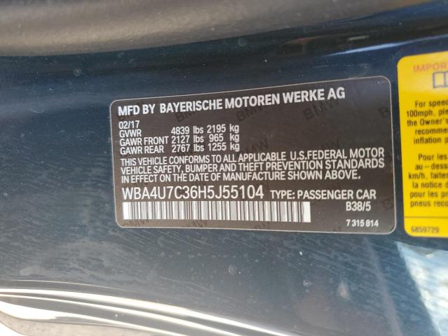 WBA4U7C36H5J55104 BMW 430I