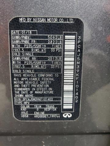 3PCAJ5M39KF101402 Infiniti Qx50 Essential