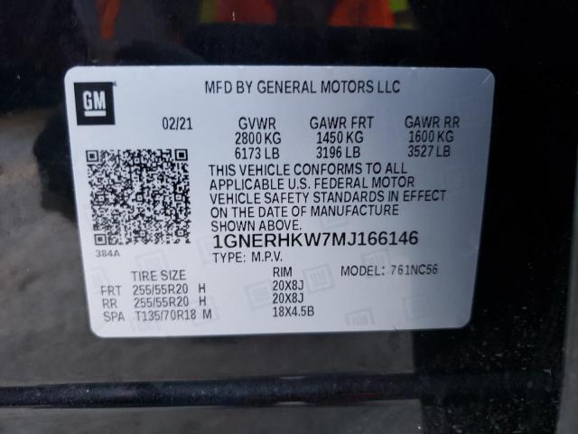 1GNERHKW7MJ166146 Chevrolet Traverse Lt