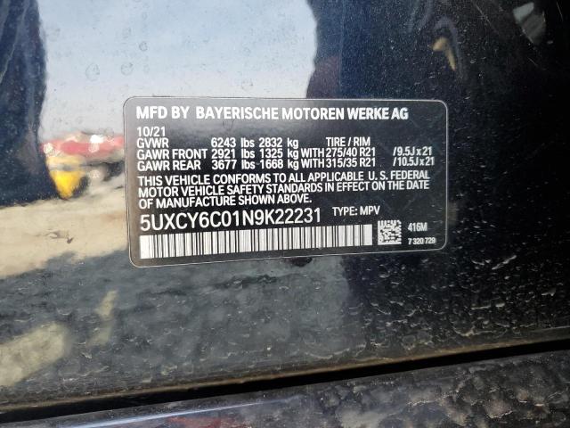 5UXCY6C01N9K22231 BMW X6 Xdrive40i