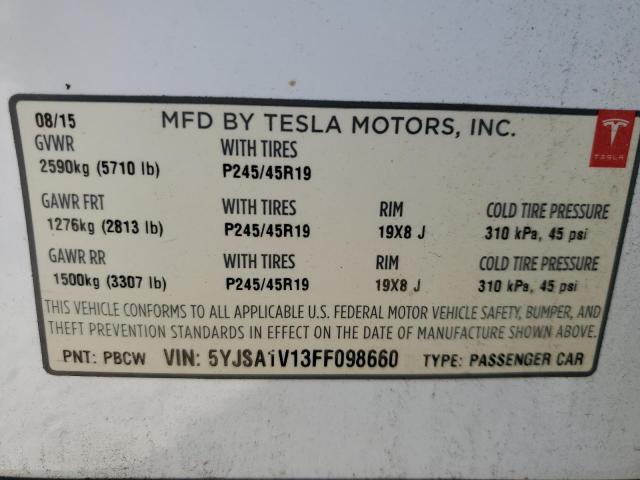 5YJSA1V13FF098660 Tesla Model S 90