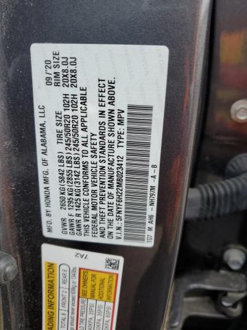 5FNYF6H22MB023412 Honda PILOT SE