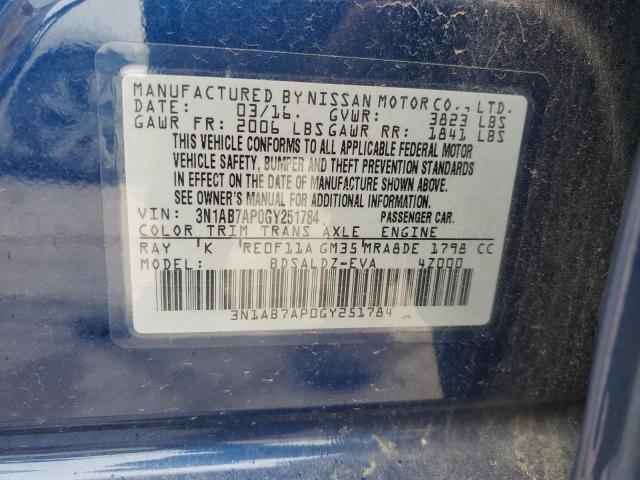 3N1AB7AP0GY251784 Nissan SENTRA S