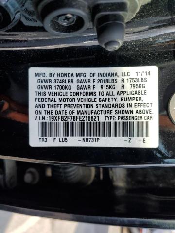 19XFB2F78FE216621 Honda CIVIC SE