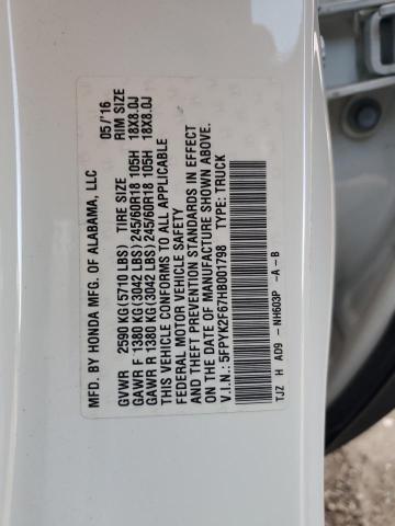 5FPYK2F67HB001798 Honda Ridgeline Rtl