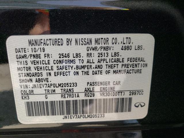JN1EV7AP0LM205233 Infiniti Q50 PURE
