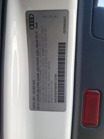 WAUDNAF48KN013794 Audi A4 PREMIUM