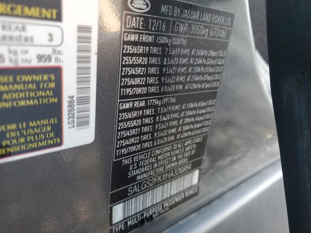 SALGS2FKXHA326884 Land Rover Range Rover Hse