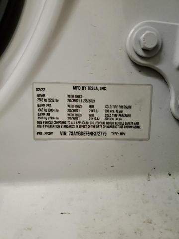 7SAYGDEF8NF372779 Tesla Model Y
