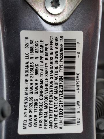 19XFC1F77GE207904 Honda CIVIC EXL