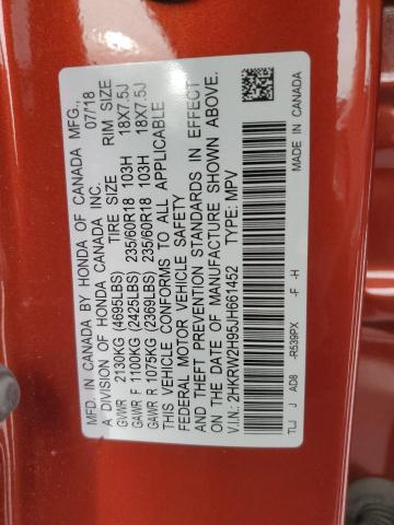 2HKRW2H95JH661452 Honda Cr-v Touring