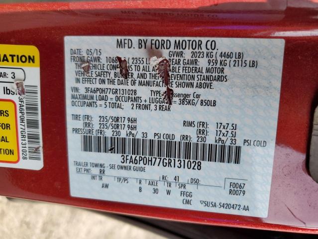 3FA6P0H77GR131028 Ford FUSION SE