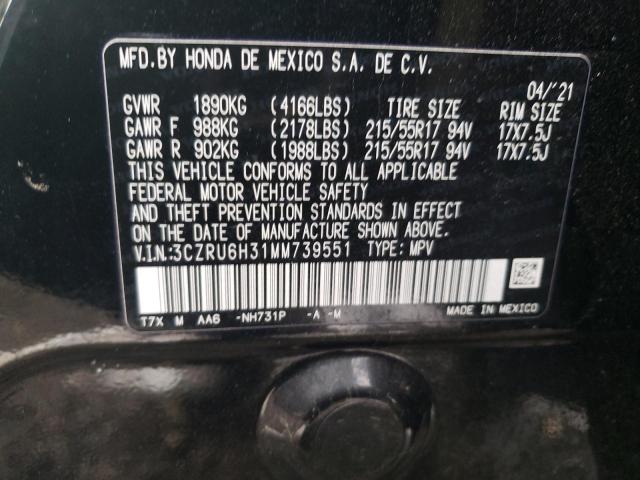 3CZRU6H31MM739551 Honda HR-V LX