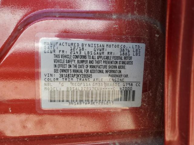 3N1AB7AP3KY286845 Nissan SENTRA S