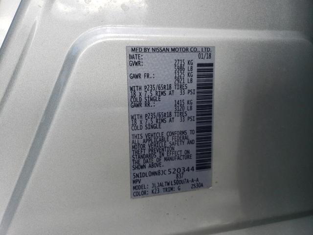 5N1DL0MN8JC520344 Infiniti QX60
