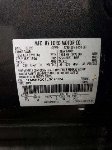 1FM5K8GC1LGC25324 Ford Explorer St