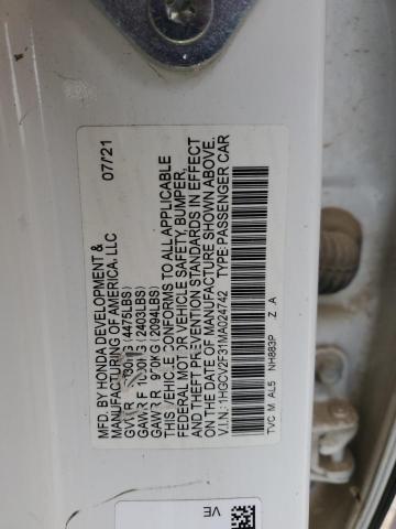 1HGCV2F31MA024742 Honda Accord Sport