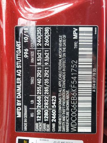 WDC0G6EB6KF541752 Mercedes-Benz Glc 43 4matic Amg