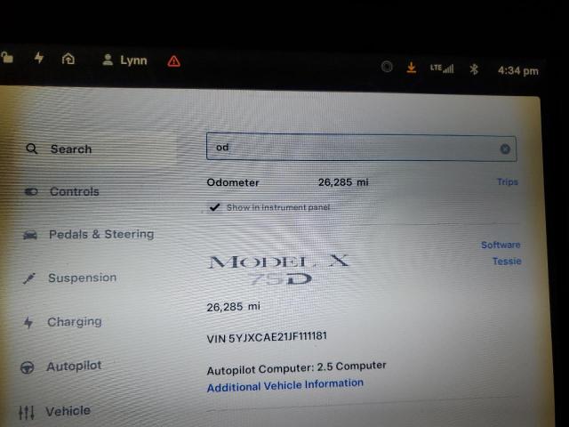 5YJXCAE21JF111181 Tesla MODEL X