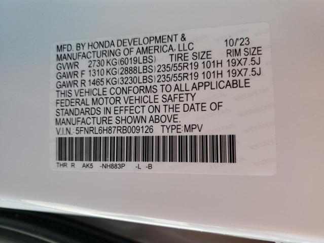 5FNRL6H87RB009126 Honda Odyssey Touring