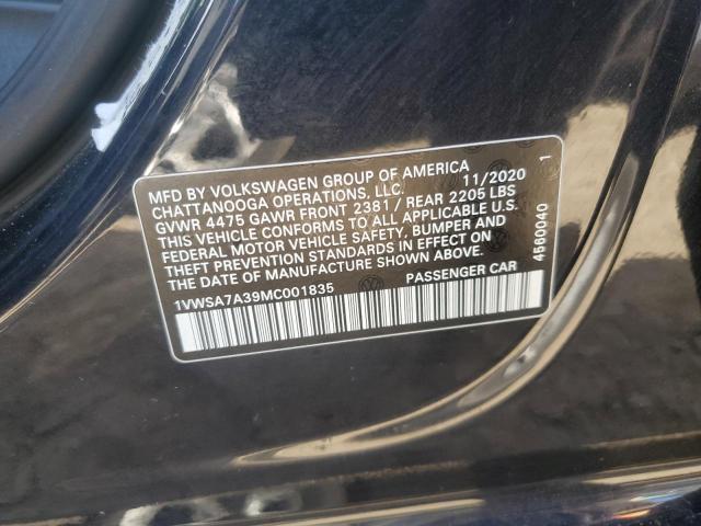 1VWSA7A39MC001835 Volkswagen PASSAT SE
