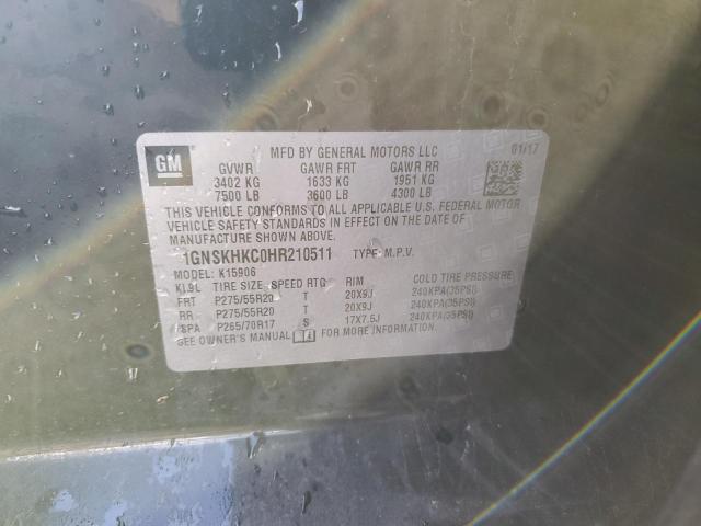 1GNSKHKC0HR210511 Chevrolet Suburban K1500 Lt