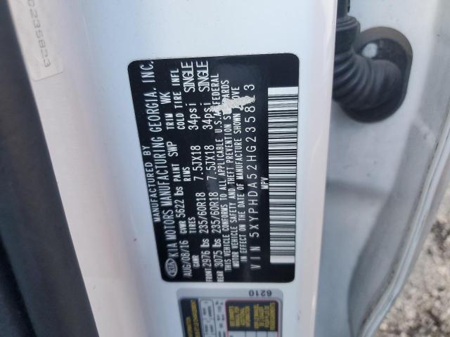5XYPHDA52HG235823 KIA SORENTO EX