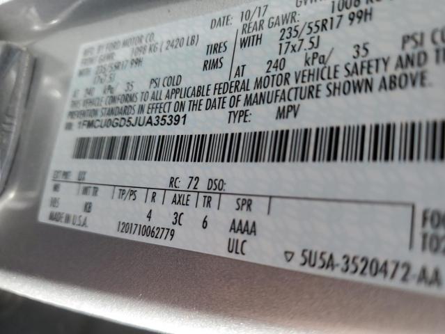 1FMCU0GD5JUA35391 Ford ESCAPE SE