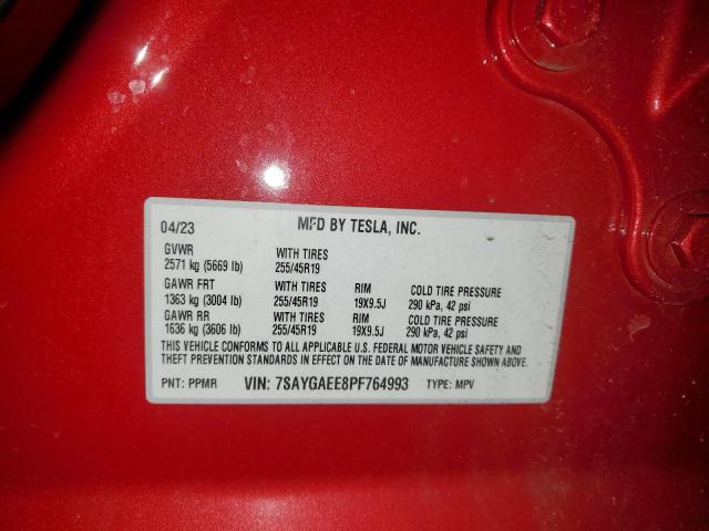 7SAYGAEE8PF764993 Tesla Model Y