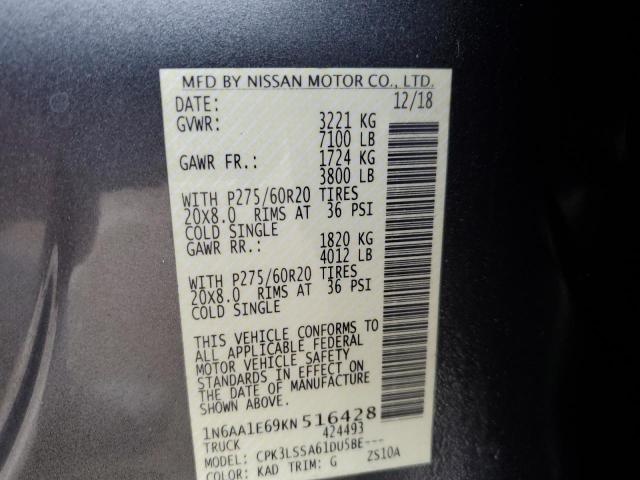 1N6AA1E69KN516428 Nissan Titan Platinum Reserve