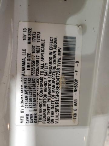 5FNRL5H28EB047738 Honda ODYSSEY LX
