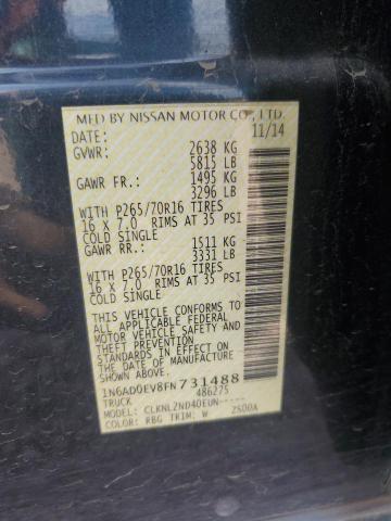 1N6AD0EV8FN731488 Nissan FRONTIER S