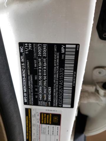 4JGDA5GB7FA515370 Mercedes-Benz ML 400 4MA