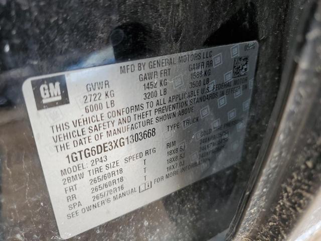 1GTG6DE3XG1303668 GMC CANYON SLT