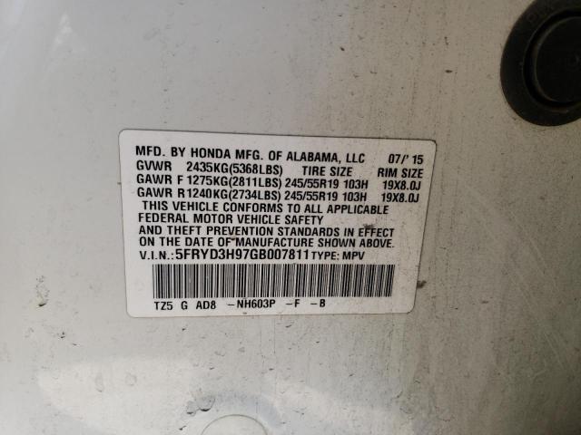 5FRYD3H97GB007811 Acura Mdx Advance