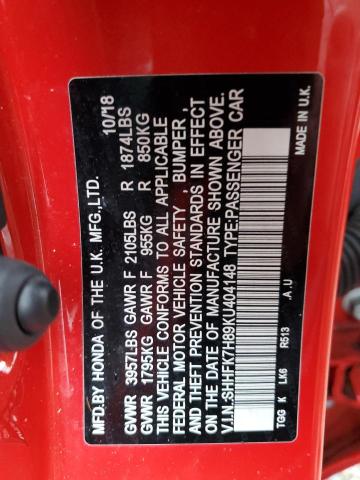 SHHFK7H89KU404148 Honda CIVIC EXL